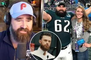 Jason Kelce jokingly told ‘frustrated’ wife Kylie to make him a sandwich after Harrison Butker speech