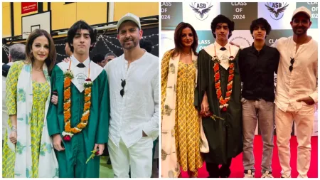 Hrithik Roshan and ex-wife Sussanne Khan reunite for son Hrehaan’s graduation ceremony. Watch