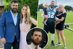 Jason Kelce reacts to wife Kylie being called a ‘homemaker’ after Harrison Butker’s controversial speech