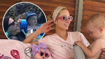 Paris Hilton sparks concern as son Phoenix, one, wears life jacket backwards in pool video