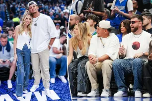 Brittany Mahomes matches Travis Kelce in divisive denim at basketball game