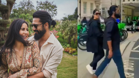 Vicky Kaushal-Katrina Kaif stop in their tracks as they spot fan filming them in London amid pregnancy rumours. Watch video