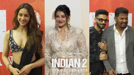 Indian 2 audio launch: Kajal Aggarwal, Rakul Preet Singh arrive; stage set for grand event of Kamal Haasan-Shankar’s film. See pics