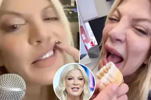 Tori Spelling has ‘never been happier’ since getting veneers to replace her ‘disgusting’ teeth: ‘I smile now’