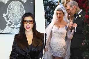 Kourtney Kardashian shows off framed wedding veil featuring sweet tribute to Travis Barker