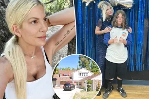 Tori Spelling is all smiles at son Finn’s graduation ceremony after reportedly trashing rental home