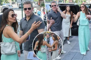 Matt Damon and wife Luciana Barroso attend daughter Isabella’s high school graduation