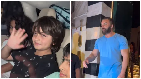 Sohail Khan ensures Shah Rukh Khan’s son AbRam safely reaches car after his son Yohan’s birthday party. Watch