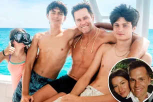 Shirtless Tom Brady celebrates Father’s Day with his 3 kids