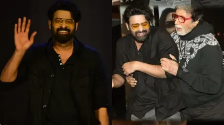 ‘Amitabh Bachchan doesn’t let me touch his feet’, says Prabhas as Big B jokes, ‘We touch each other’s feet’. Watch