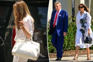 Melania Trump spotted out in NYC with $33K Birkin bag as Donald hits the campaign trail