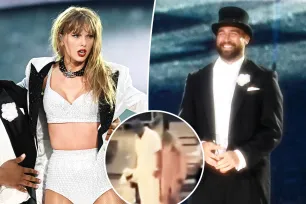 Taylor Swift and Travis Kelce leave London Eras Tour show hand in hand after onstage surprise