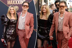 Kevin Bacon, Kyra Sedgwick make rare red carpet appearance with both kids at ‘MaXXXine’ premiere