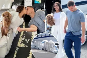 Christian McCaffrey and fiancé Olivia Culpo jet off to Rhode Island ahead of wedding