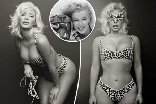 Kim Kardashian is back in Marilyn Monroe mode in animal-print bikini: ‘Such an icon’