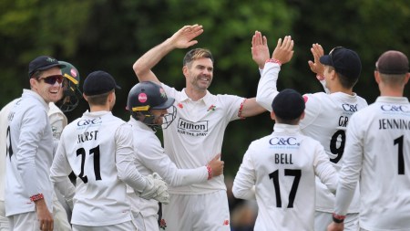 Six wickets in six overs: Jimmy Anderson sizzles on Lancashire return ahead of farewell Test