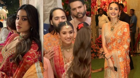 Janhvi Kapoor, Shikhar Pahariya, Manushi Chhillar attend Radhika Merchant’s Mameru ceremony. Watch