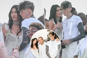 Megan Fox and MGK stay close at Michael Rubin’s star-studded white party after getting back together