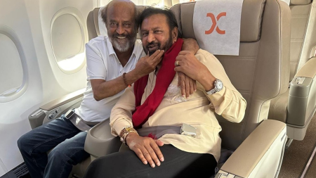 Rajinikanth, Mohan Babu share adorable moment on Hyderabad-bound flight, see photo