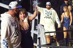 Travis Kelce sweetly kisses Taylor Swift while leaving Eras Tour show in Amsterdam together