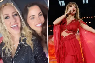 Brittany Mahomes is bejeweled in glittering pajamas at Taylor Swift Eras Tour in Amsterdam