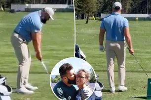 Jason Kelce admits wife Kylie bought and packed his khakis for golf tournament