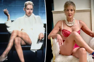 Sharon Stone recreates iconic ‘Basic Instinct’ scene in red lingerie: ‘Basically yours’