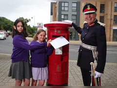 First Red Mail Box With King Charles' Cypher Unveiled In Central England