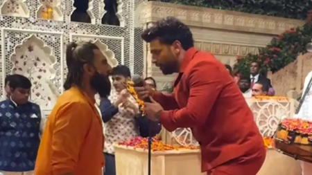 Ranveer Singh and Rahul Vaidya set stage on fire during Anant Ambani-Radhika Merchant’s haldi ceremony. Watch