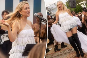 Kate Hudson sings at Surf Lodge in Montauk, in front of famous friends including Gwyneth Paltrow