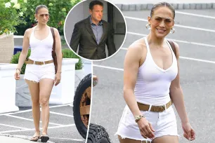 Jennifer Lopez looks white-hot in the Hamptons while Ben Affleck remains in LA