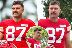 Travis Kelce returns to Kansas City for Chiefs training camp — and brings back the mustache