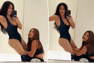 Khloé Kardashian hilariously helps Kim snap her bodysuit shut: ‘This is what sisters do’