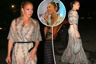 Jennifer Lopez continues 55th birthday celebrations in sheer, sparkling Dior couture