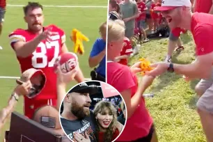 Travis Kelce shows love to Taylor Swift fan, gives her his glove at Kansas City Chiefs training camp