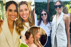 Meghan Markle stuns in natural-colored vest and pants at Hamptons business summit after flying to New York