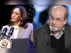 "I'm Right In 1,000% In For Her" :Salman Rushdie Supports Kamala Harris