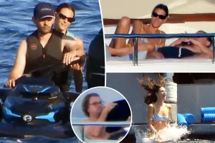 Tobey Maguire takes Leonardo DiCaprio’s girlfriend, Vittoria Ceretti, for a ride on his jet ski in Italy