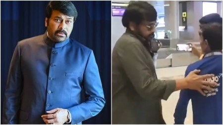 Video of Chiranjeevi pushing a fan out of the way at airport leaves netizens fuming: ‘Rude behaviour’. Watch