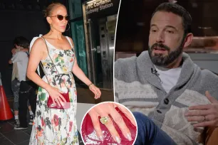 Jennifer Lopez wears Ben Affleck engagement ring on her right hand after he purchased new LA mansion