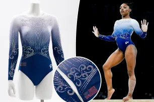 Simone Biles shines in leotard set with over 5,000 crystals for Olympics 2024 balance beam final