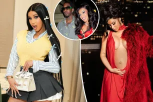 Pregnant Cardi B pokes fun at using fashion to disguise her baby bump