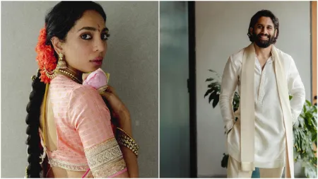 Naga Chaitanya and Sobhita Dhulipala look resplendent in new photos from engagement ceremony