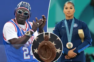 Flavor Flav makes Jordan Chiles custom bedazzled bronze clock necklace after she was stripped of her medal