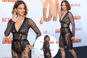 Halle Berry shows lots of skin in lingerie-inspired sheer ensemble at ‘The Union’ premiere