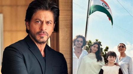 Shah Rukh Khan, Suhana Khan, Gauri Khan, AbRam celebrate Independence Day; drop picture from flag hoisting ceremony