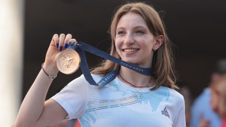 Romanian gymnast Ana Barbosu presented Olympic bronze medal first awarded to American Jordan Chiles