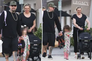 Cameron Diaz and Benji Madden spotted on rare family outing with daughter Raddix, 4, and newborn son Cardinal