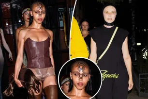 FKA Twigs turns heads with faux face tattoo — and a handbag made of hair