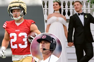 49ers coach: Christian McCaffrey was ‘probably’ thinking about football during Olivia Culpo wedding